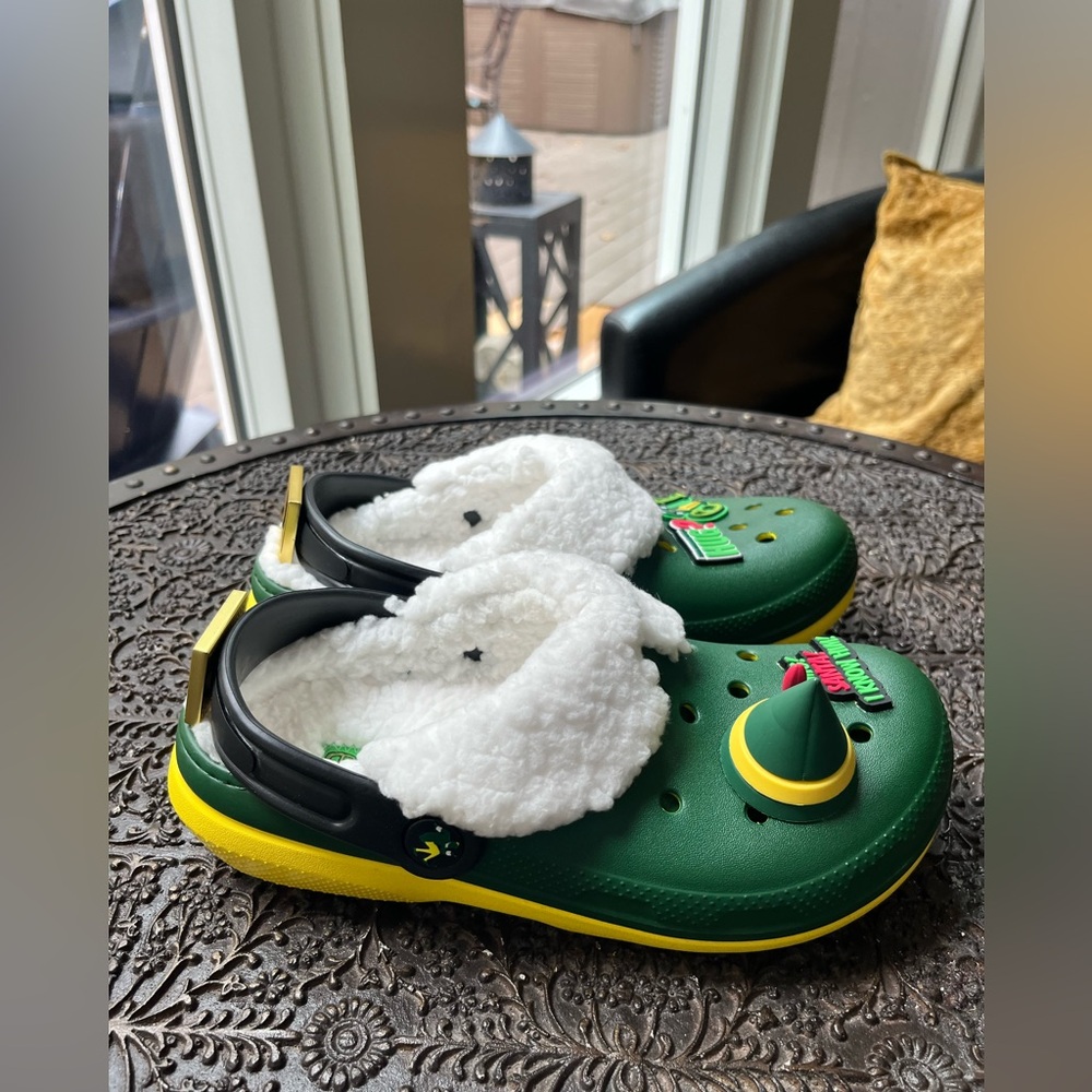 CROCS KIDS CLASSIC ELF CLOGS IN LEMON GREEN J 3 - Picture 9 of 11
